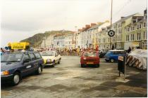 Start of a cycle race in Aberystwyth