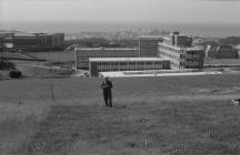 University buildings with National Library in...