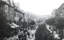 Military March through Llanidloes c1910-1920