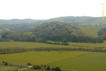 Ringwork and Baily Castle from Pen Dinas Hillfort