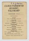 Talybont Y.F.C. Programme 1958/9 [image 1 of 2]
