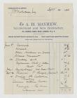 An invoice from A.H. Mayhew, London