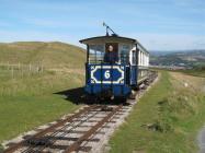 Tram approaching Summit Station, Great Orme Tramwa