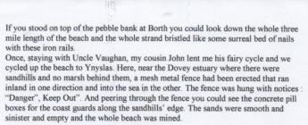 Angus Snow's recollections of Borth Beach...