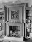 Broughton Hall library fireplace, 1956