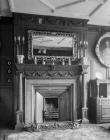 Broughton Hall, drawing room fireplace, 1956