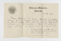 Letter of recommendation to Colaiste Ollscoile
