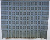 Double-weave tapestry blanket in blue and black...