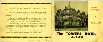 The Towers Hotel Llandudno 1939