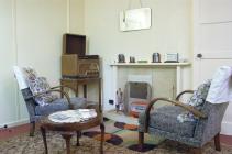 Living room in a Prefab displaying life in 1950