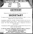 Experienced Secretary Wanted, Hotpoint 1974