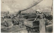 Postcard showing a girl working at the mine