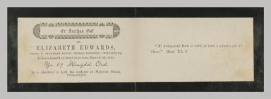 Memorial Card details for Elizabeth Edwards,...