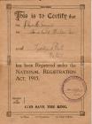 1915 Registration Card
