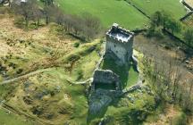 Aerial view of Dolwyddelan Castle, 1994