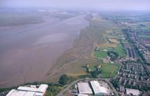 Dee estuary showing Flint and Connah's...