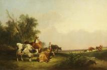 Pastoral Scene, Cattles & Figures/ William...