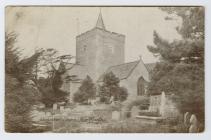 Postcard of Llanbadarn Church, Aberystwyth 