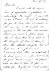 Elwyn Owen letter thanking Zoar chapel, 1918