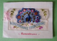 Embroidered card 'Remembrance from France&...