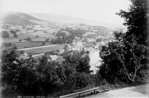 Llangollen. View of town from Barbers Hill