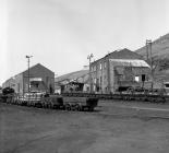 Graig Merthyr Colliery yard in 1977 with a long...