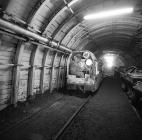 Oakdale Colliery, electric locomotive near the...