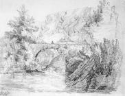 Sketch of Dinas Rock and Bridge by one of the...