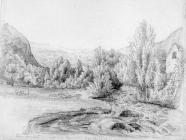 Sketch of Cwm Aman by Lucy Bacon, 19th century