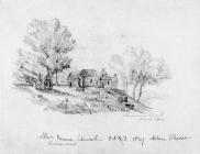 Sketch of Llanwynno Church by Helen Bacon, 19th...