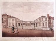 Engraving of Abergavenny market, 1826