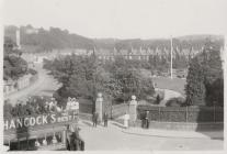 Victorian Gardens, Neath, with tram and Gnoll...