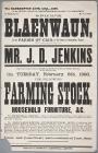 Poster advertising the sale of farming stock...