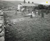 View of Capel Celyn cemetery after coffins had...