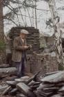 A quarryman at Llwyngwern quarry, which closed...