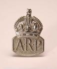 ARP Air Raid Warden's lapel badge worn...