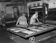 Making Eccles cakes at the Arran factory in...