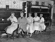 Staff at the Arran factory in Bala, 1 October 1955