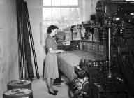 A woman working at a loom, Dinas Mawddwy...