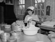 At work in the kichen, Llangwyfan hospital, 1955