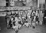 Llanelltud School percussion band, November 1952