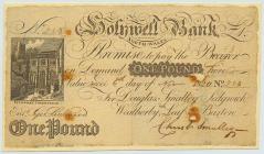 Holywell Bank one pound note, 6 November 1820