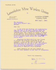 Letter from the Lanarkshire Miners' Union,...