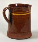 Jug with brown glaze, made at Hayes Pottery,...