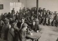 Inside the quarrymen's 'caban',...