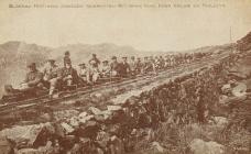 Postcard showing Graig Ddu quarrymen, Blaenau...