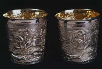 Two silver cups presented to the Anglesey Hunt,...