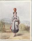 Portrait of a woman carrying a pitcher on her...
