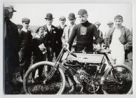 An early motor cyclist, Carmarthen, c. 1905