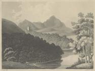 Engraved view from Powis Castle grounds, 1814